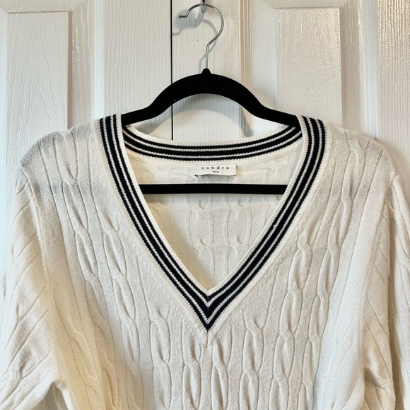 Sandro Emma tie waist cable knit sweater - Picture 3 of 8